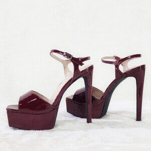 Elegant Burgundy Platform Heels